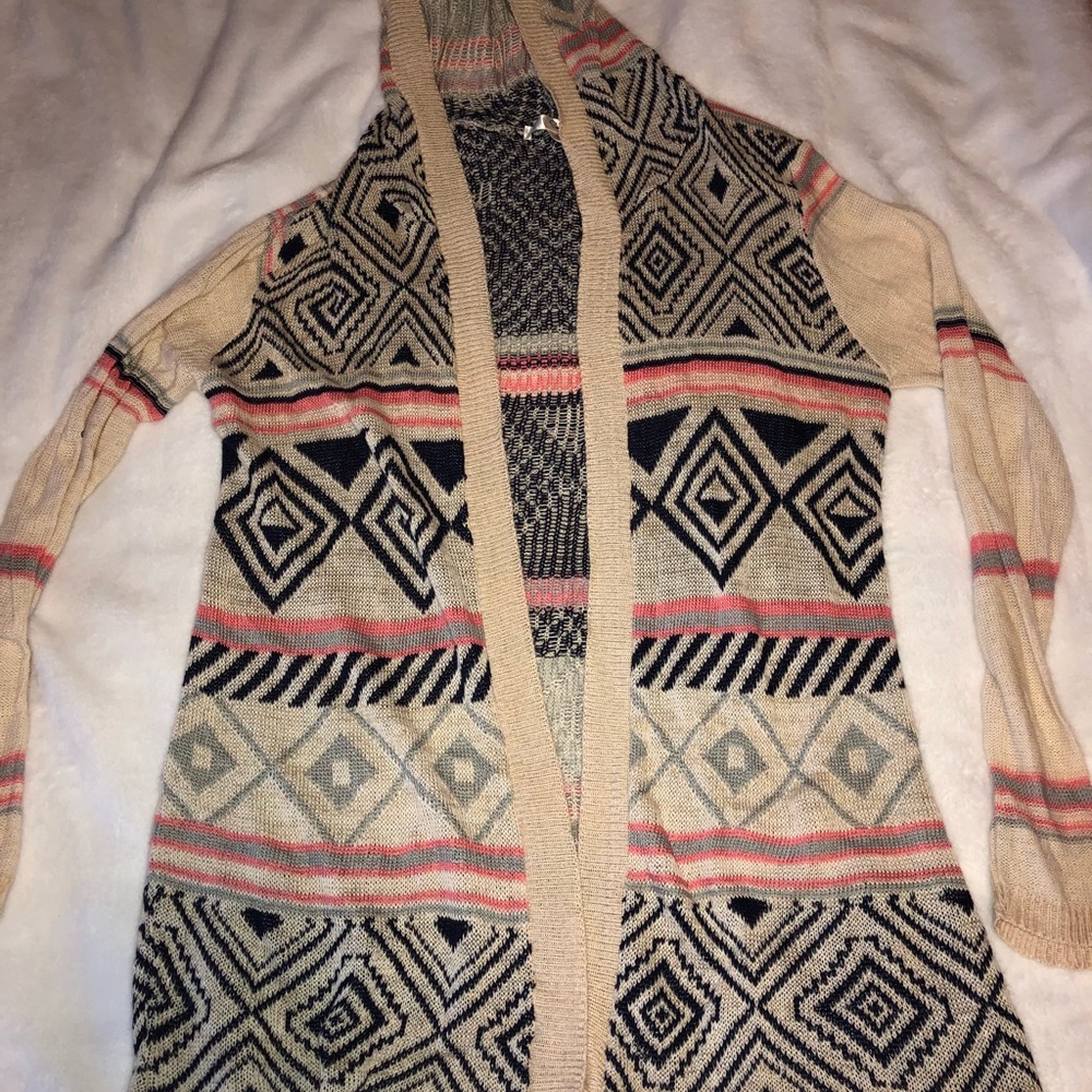 Aztec print cardigan